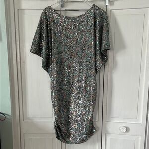 ba&sh Zendaya Silver Sequin Sheath Mini Dress - Size 2